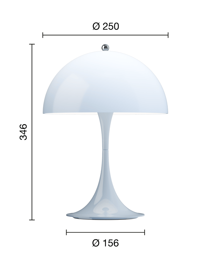 Candeeiro de mesa Panthella 250 portable, Opal pale blue Louis Poulsen