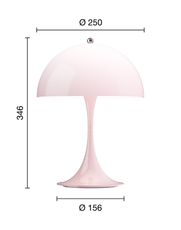Candeeiro de mesa Panthella 250 portable - Opal pale rose - Louis Poulsen