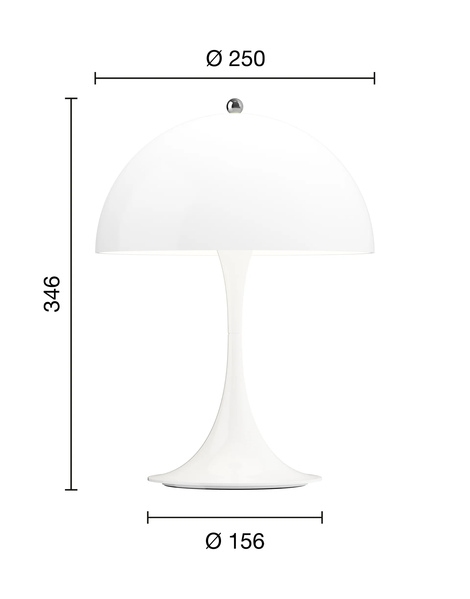 Candeeiro de mesa Panthella 250 portable, Opal white Louis Poulsen