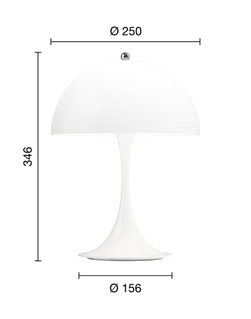 Candeeiro de mesa Panthella 250 portable - Opal white - Louis Poulsen