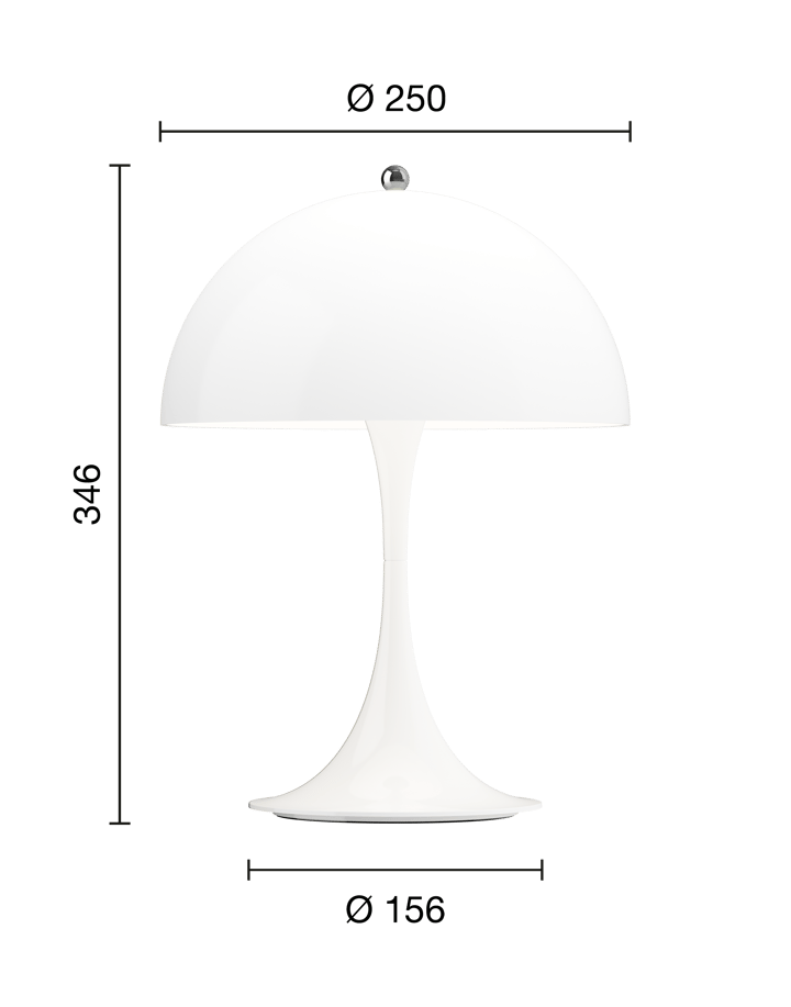 Candeeiro de mesa Panthella 250 portable, Opal white Louis Poulsen
