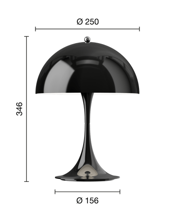 Candeeiro de mesa Panthella 250 portable - Opaque black - Louis Poulsen