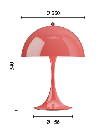 Candeeiro de mesa Panthella 250 portable - Opaque coral - Louis Poulsen