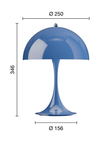 Candeeiro de mesa Panthella 250 portable - Opaque indigo blue - Louis Poulsen