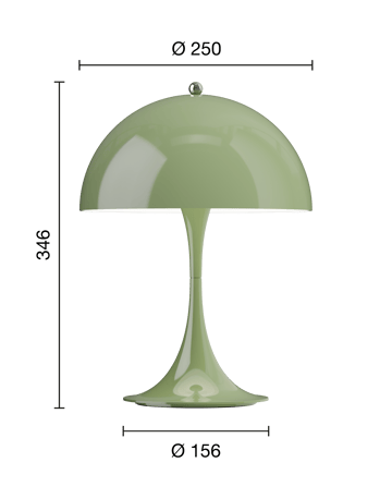 Candeeiro de mesa Panthella 250 portable - Opaque moss green - Louis Poulsen