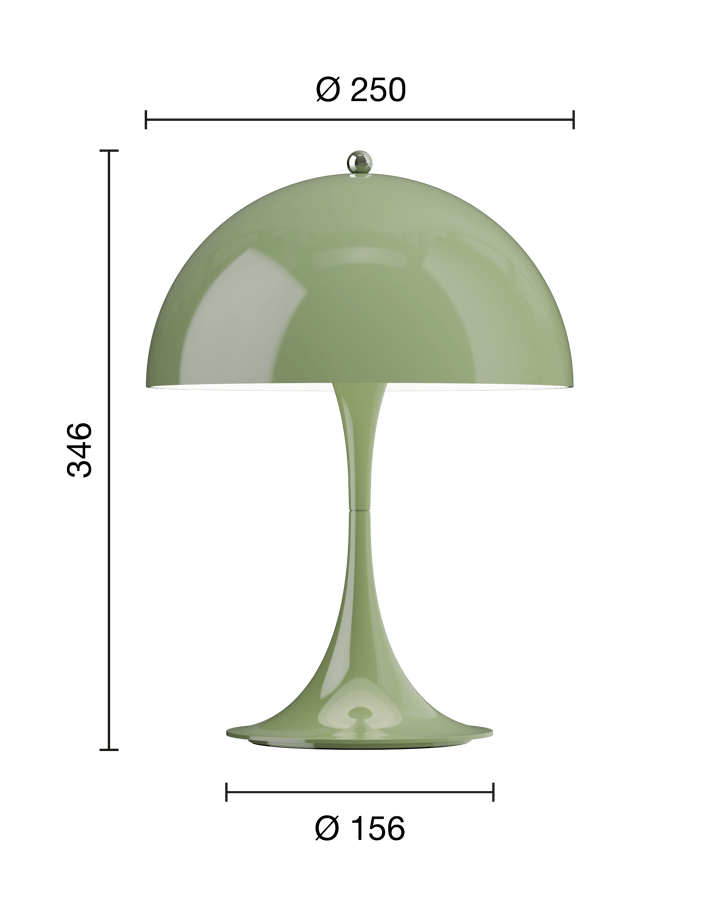 Candeeiro de mesa Panthella 250 portable, Opaque moss green Louis Poulsen