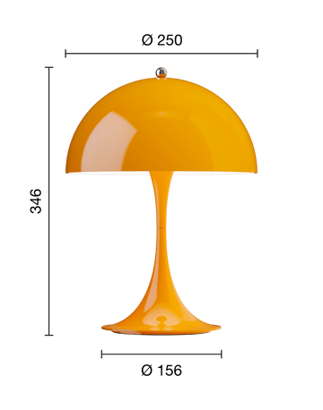 Candeeiro de mesa Panthella 250 portable - Opaque orange - Louis Poulsen