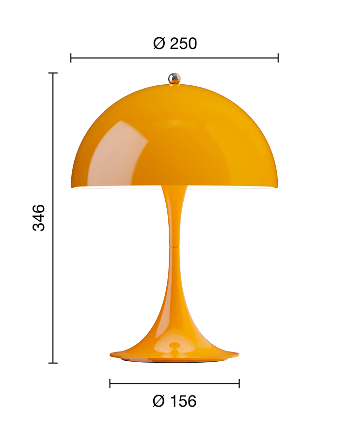 Candeeiro de mesa Panthella 250 portable, Opaque orange Louis Poulsen