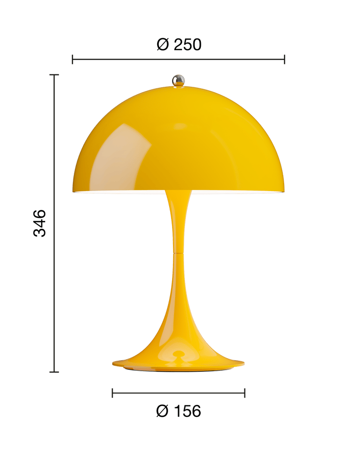 Candeeiro de mesa Panthella 250 portable, Opaque yellow Louis Poulsen