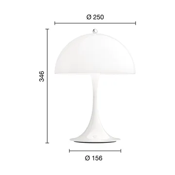 Candeeiro de mesa Panthella 250 portable V3 - Acrílico opalino branco - Louis Poulsen