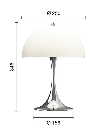 Candeeiro de mesa Panthella 250 portable V3 - Chrome opal beige - Louis Poulsen