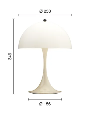 Candeeiro de mesa Panthella 250 portable V3 - Opal beige - Louis Poulsen