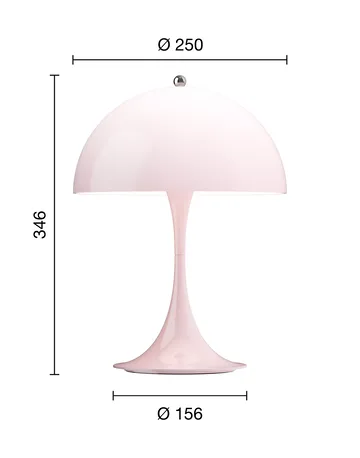 Candeeiro de mesa Panthella 250 portable V3 - Opal pale rose - Louis Poulsen