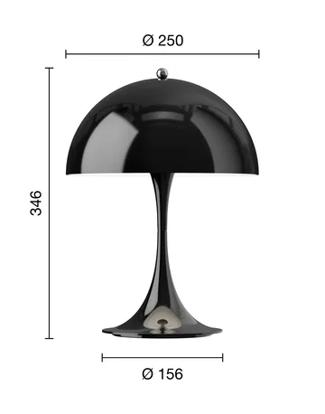 Candeeiro de mesa Panthella 250 portable V3 - Opaque black - Louis Poulsen