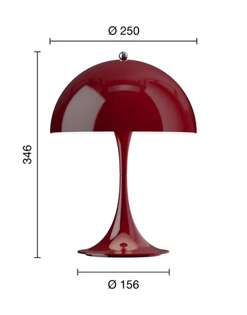 Candeeiro de mesa Panthella 250 portable V3 - Opaque burgundy - Louis Poulsen