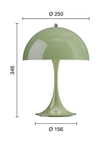 Candeeiro de mesa Panthella 250 portable V3 - Opaque moss green - Louis Poulsen