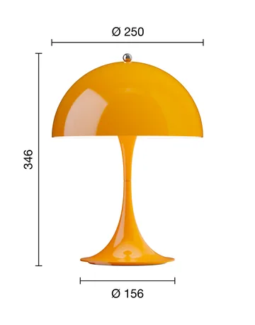 Candeeiro de mesa Panthella 250 portable V3 - Opaque orange - Louis Poulsen