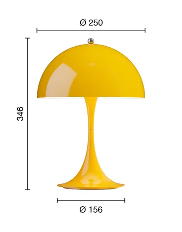 Candeeiro de mesa Panthella 250 portable V3 - Opaque yellow - Louis Poulsen