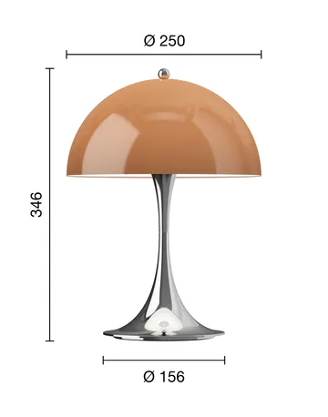 Candeeiro de mesa Panthella 250 portable V3 - Original Opal Brown - Louis Poulsen