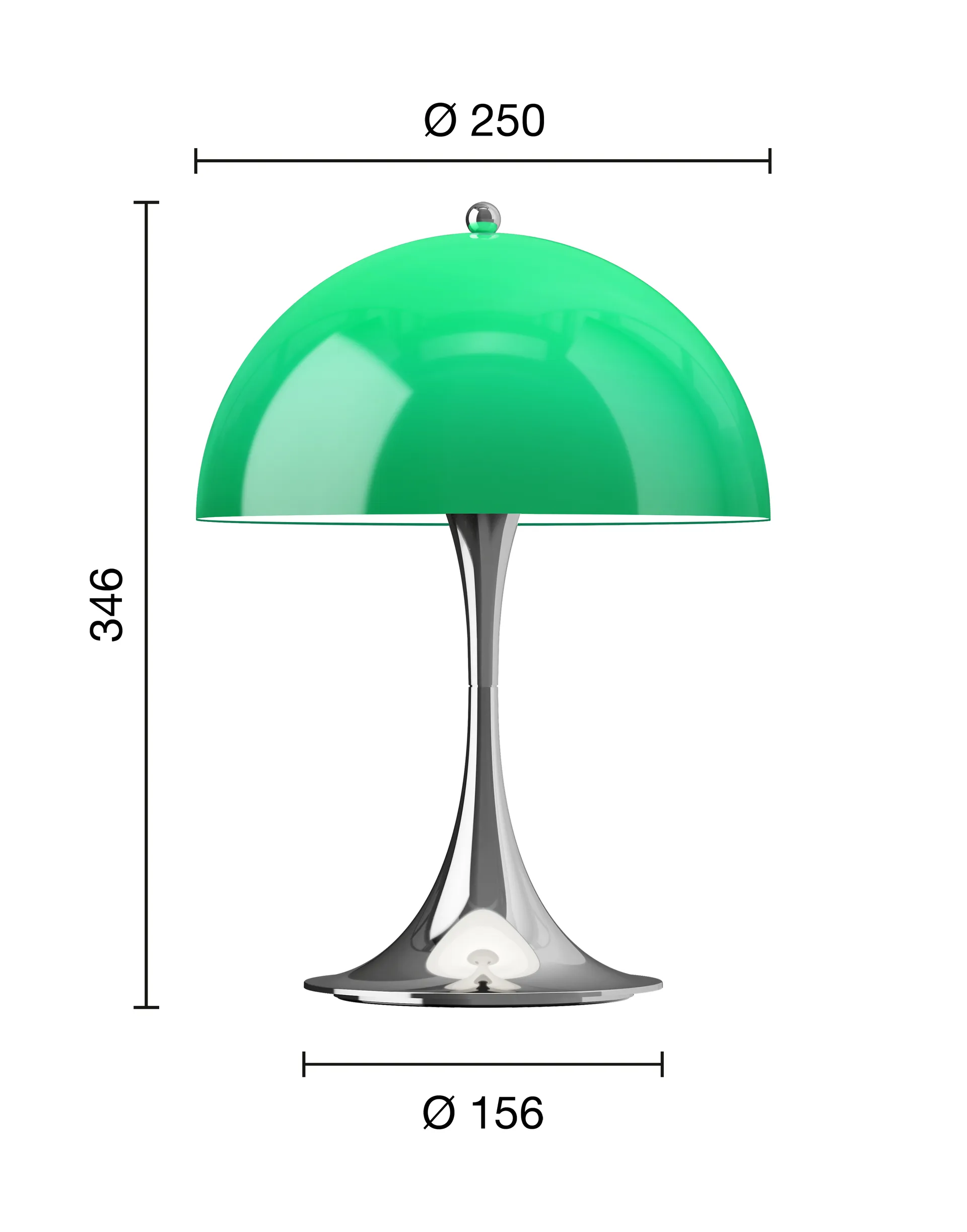 Candeeiro de mesa Panthella 250 portable V3, Original Opal Green Louis Poulsen