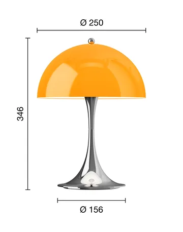 Candeeiro de mesa Panthella 250 portable V3 - Original Opal Orange - Louis Poulsen