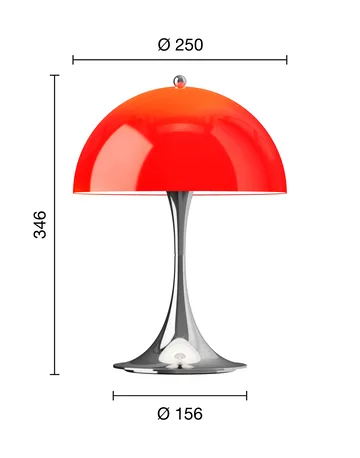 Candeeiro de mesa Panthella 250 portable V3 - Original Opal Red - Louis Poulsen