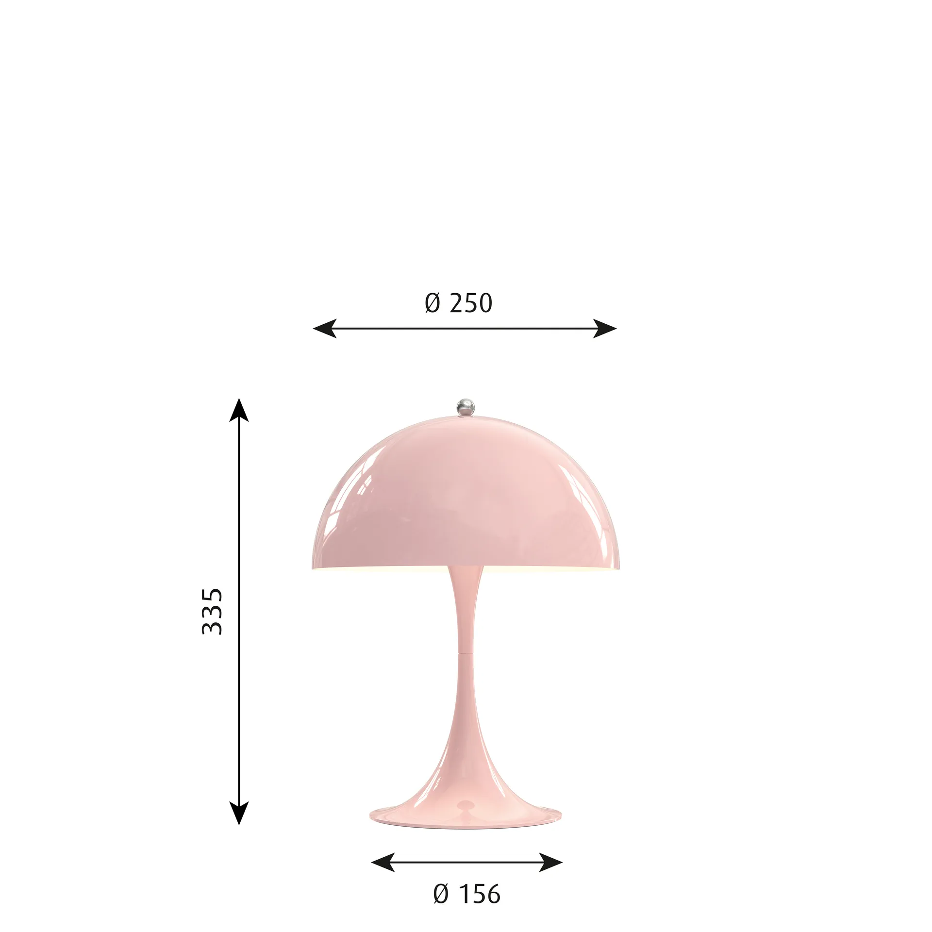 Candeeiro de mesa Panthella 250, Rosa claro Louis Poulsen