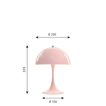 Candeeiro de mesa Panthella 250 - Rosa claro - Louis Poulsen