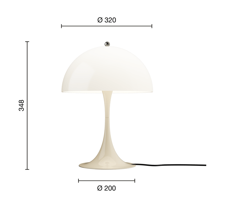Candeeiro de mesa Panthella 320, Opal beige Louis Poulsen