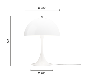 Candeeiro de mesa Panthella 320 - Opal white - Louis Poulsen