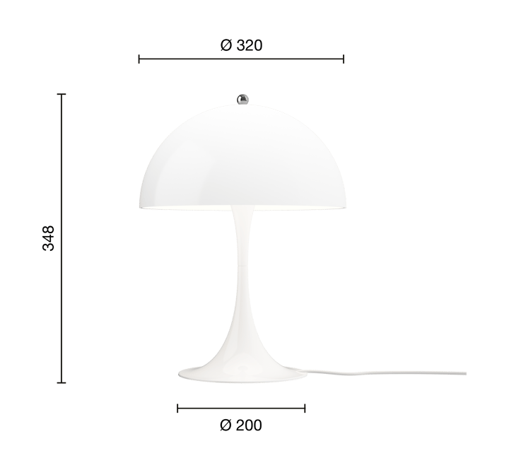 Candeeiro de mesa Panthella 320, Opal white Louis Poulsen