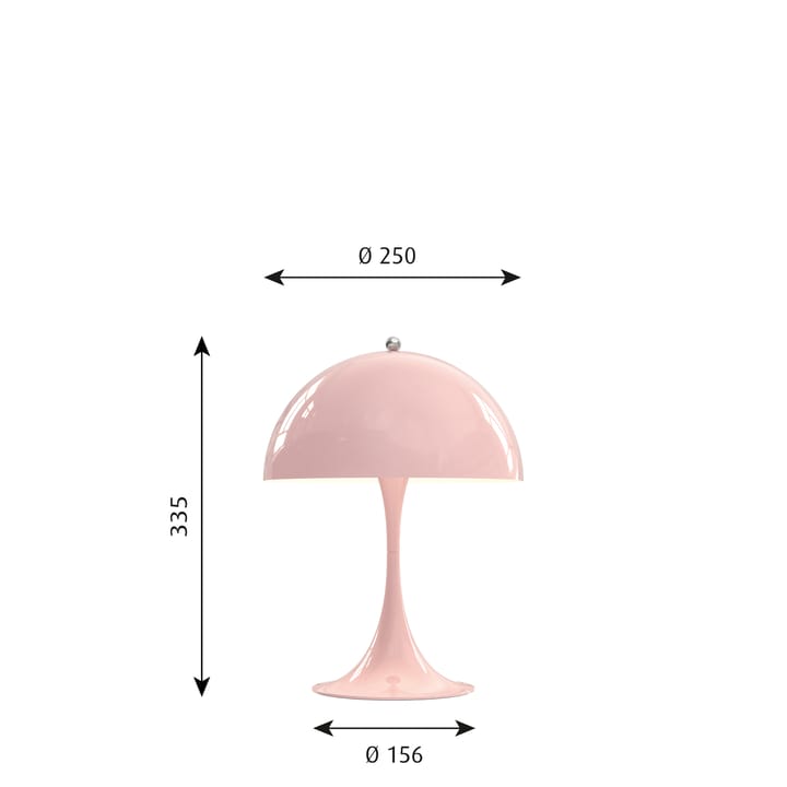 Candeeiro de mesa Panthella MINI, Rosa claro Louis Poulsen