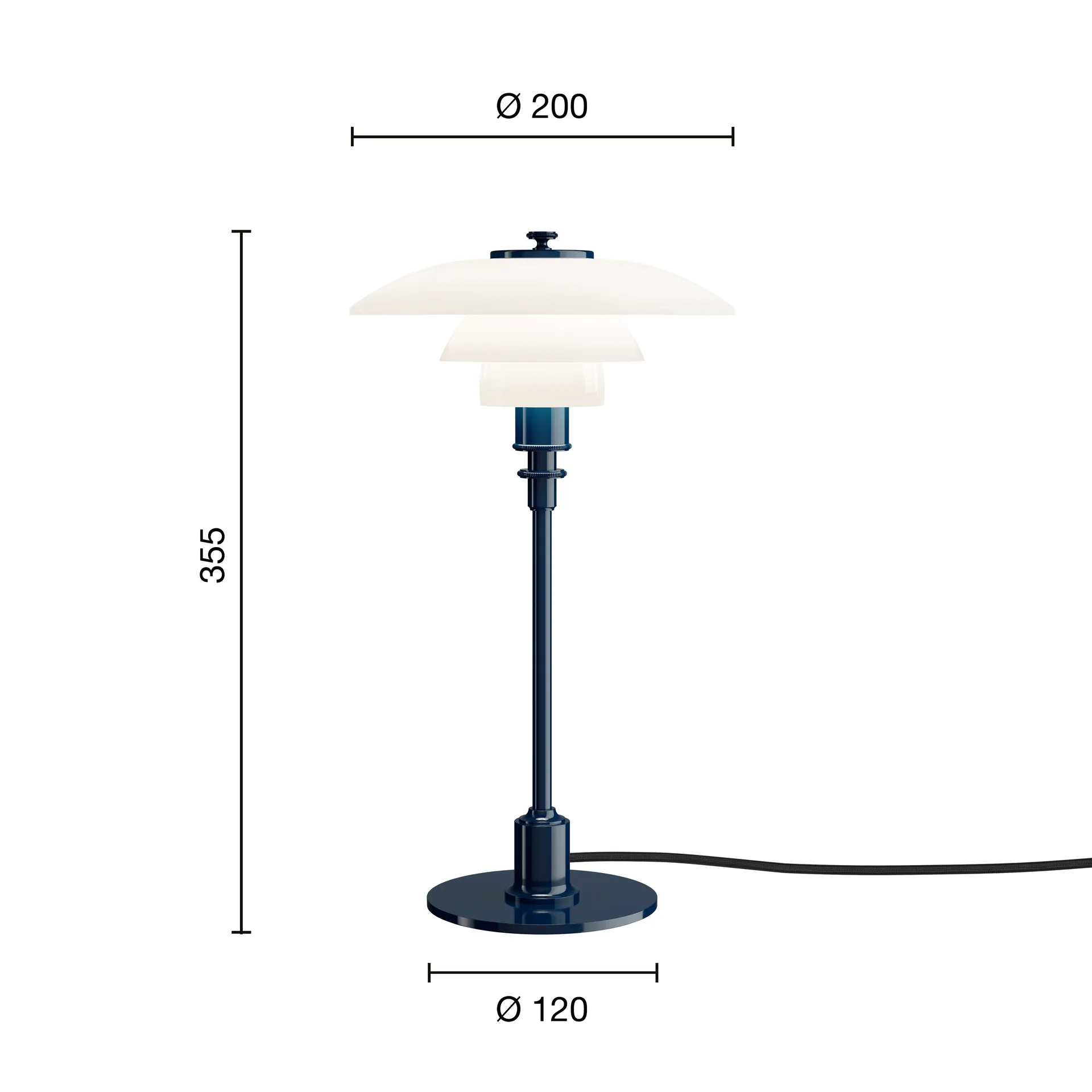 Candeeiro de mesa PH 2/1, Azul profundo glossy Louis Poulsen