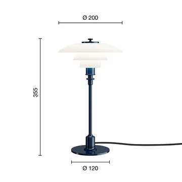 Candeeiro de mesa PH 2/1 - Azul profundo glossy - Louis Poulsen