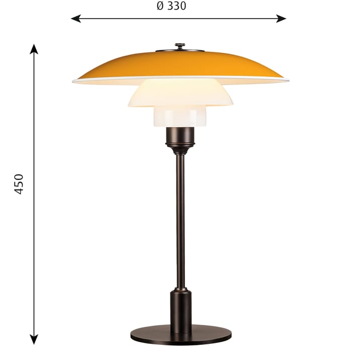 Candeeiro de mesa PH 3½-2½, Amarelo Louis Poulsen
