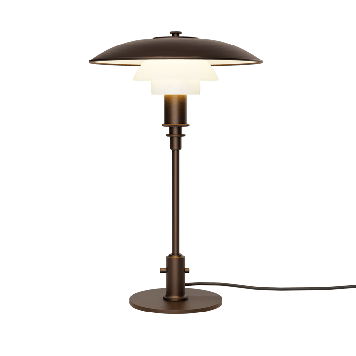 Candeeiro de mesa PH 3/2 Luna, Aged brass-vidro opalino Louis Poulsen