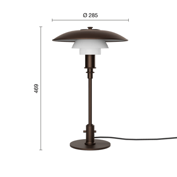 Candeeiro de mesa PH 3/2 Luna - Aged brass-vidro opalino - Louis Poulsen