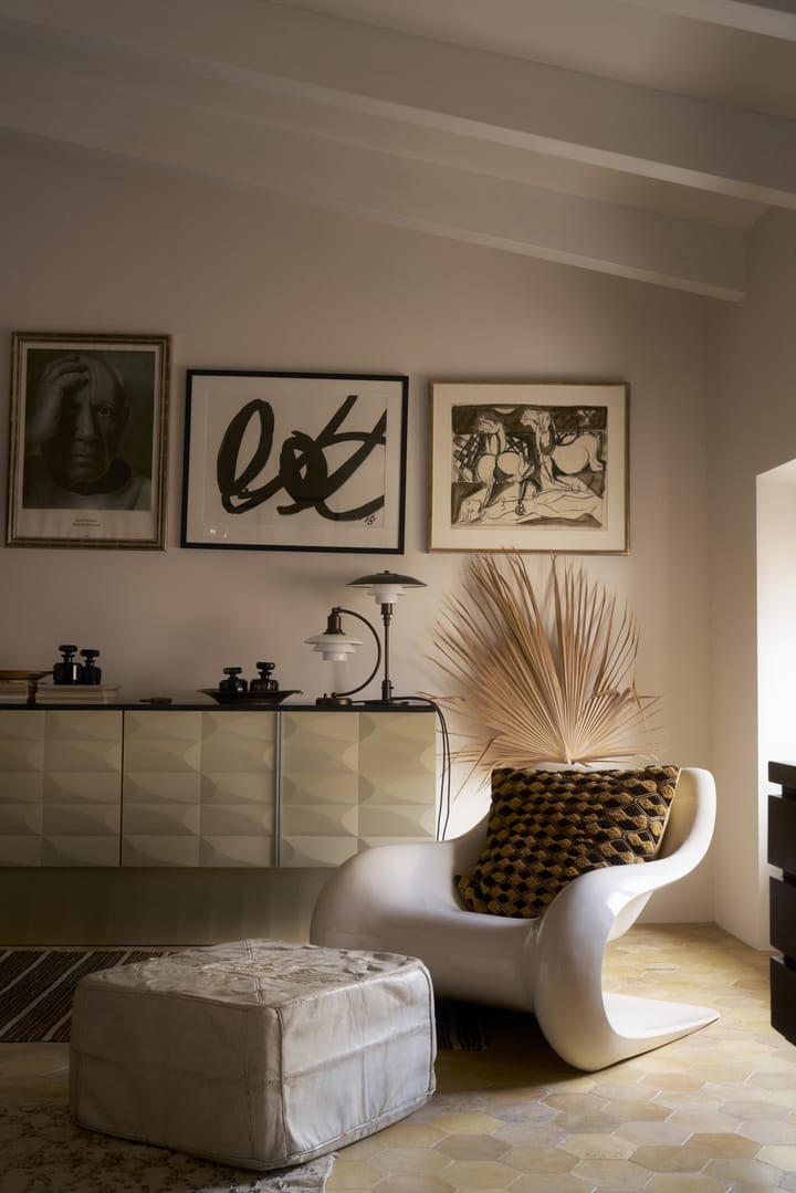 Candeeiro de mesa PH 3/2 Luna, Aged brass-vidro opalino Louis Poulsen