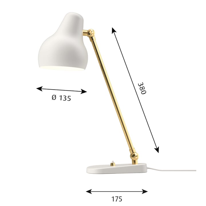 Candeeiro de mesa VL38, Branco Louis Poulsen
