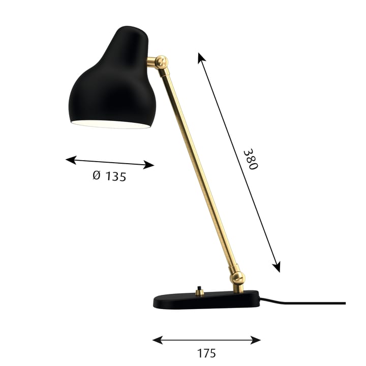 Candeeiro de mesa VL38, Preto Louis Poulsen