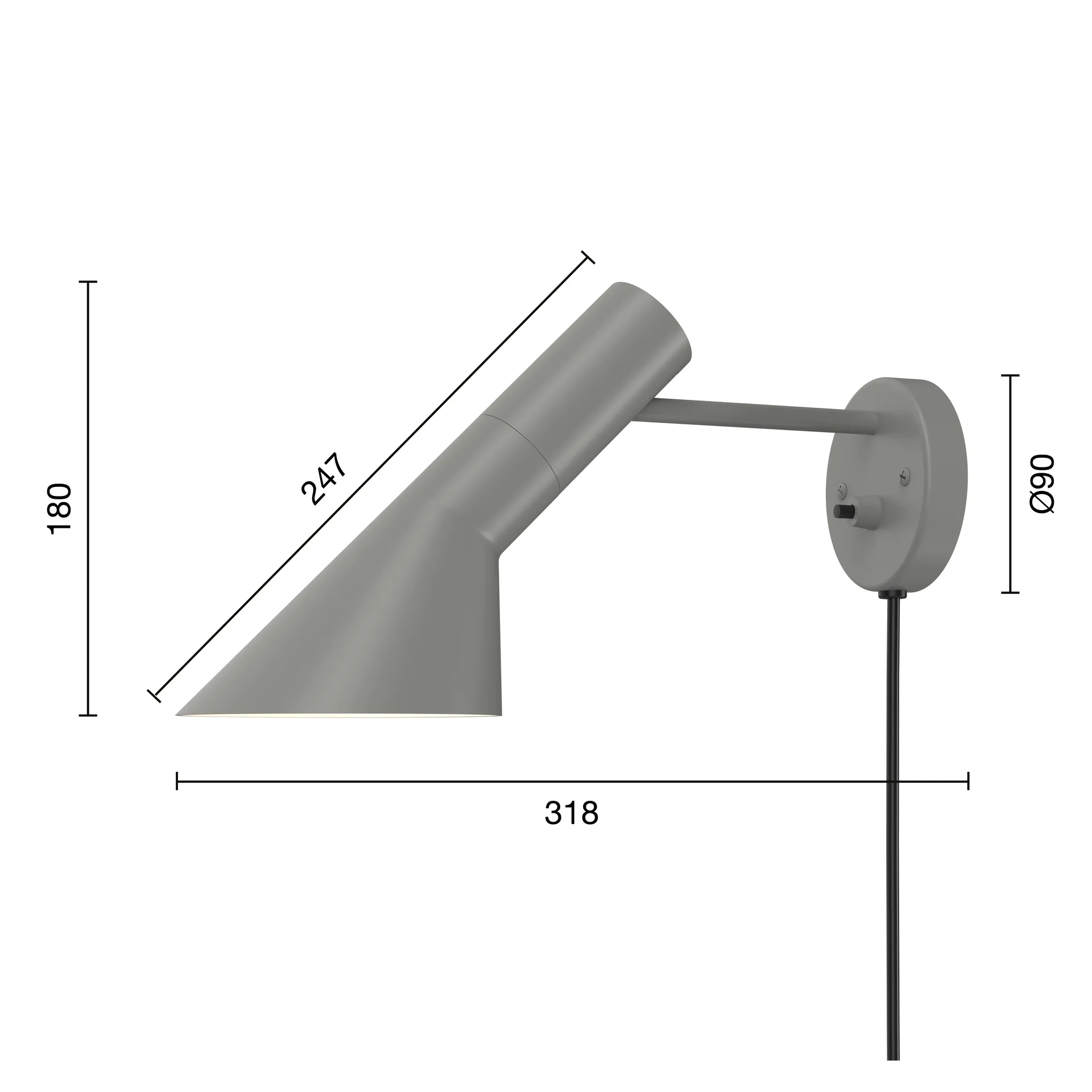 Candeeiro de parede AJ, Warm grey Louis Poulsen