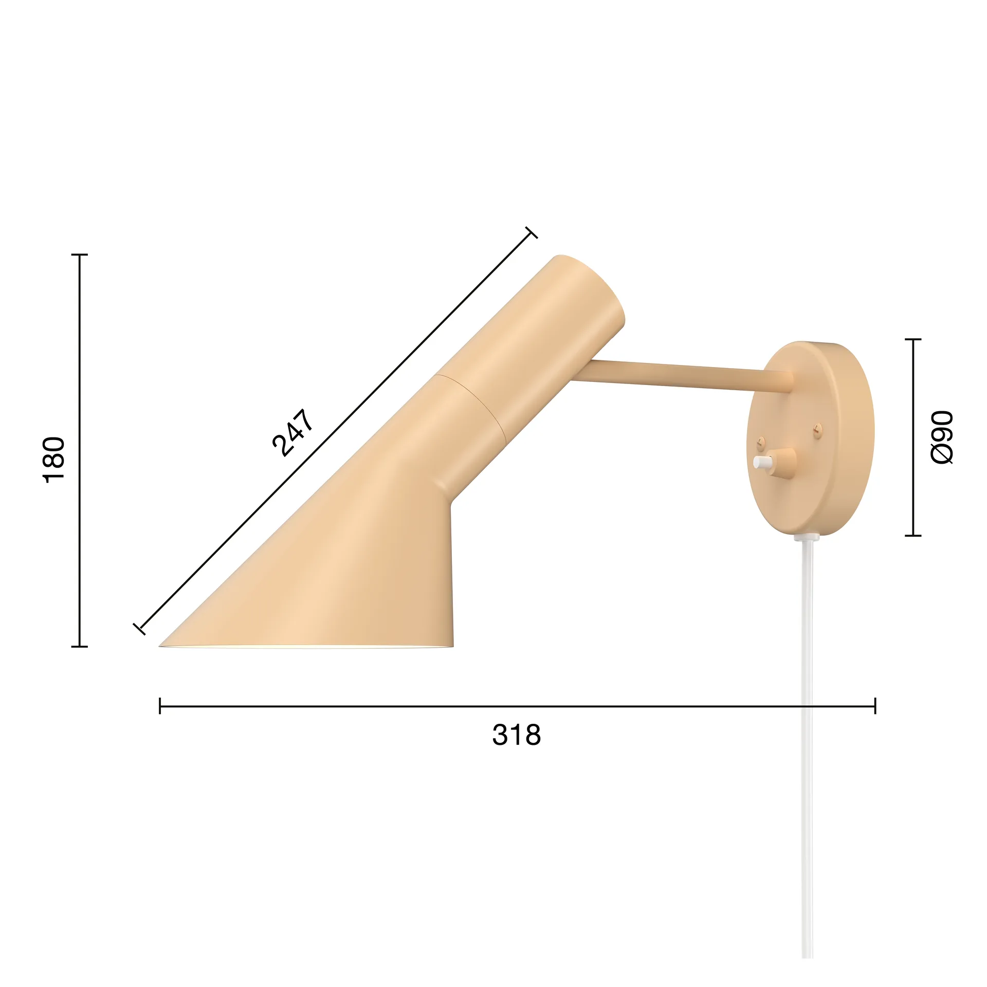 Candeeiro de parede AJ, Warm sand Louis Poulsen