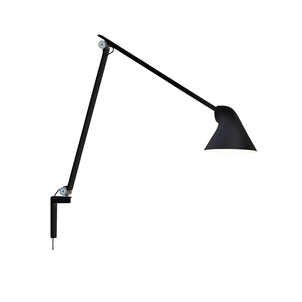 Candeeiro de parede NJP, Preto, braço longo, LED, 3000k Louis Poulsen