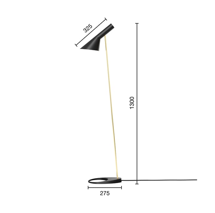 Candeeiro de pé AJ, Brass-black Louis Poulsen