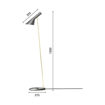 Candeeiro de pé AJ - Brass-warm grey - Louis Poulsen