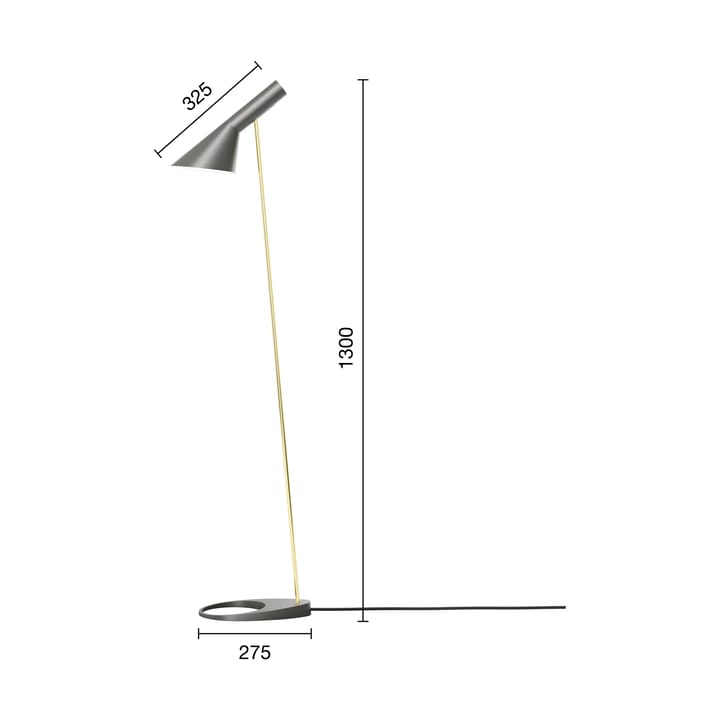 Candeeiro de pé AJ, Brass-warm grey Louis Poulsen