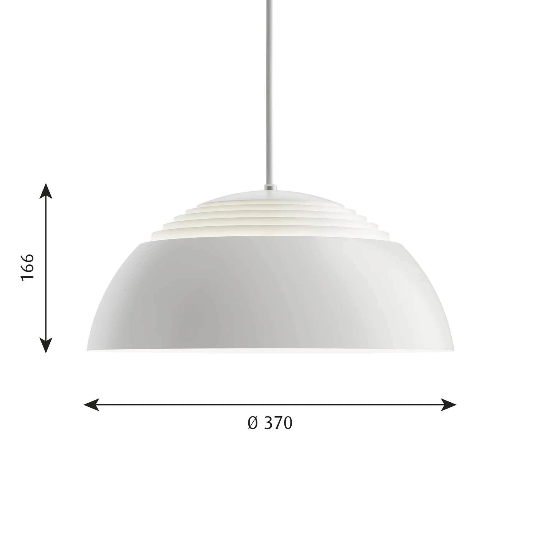 Candeeiro suspenso AJ Royal Ø37 cm, Branco Louis Poulsen