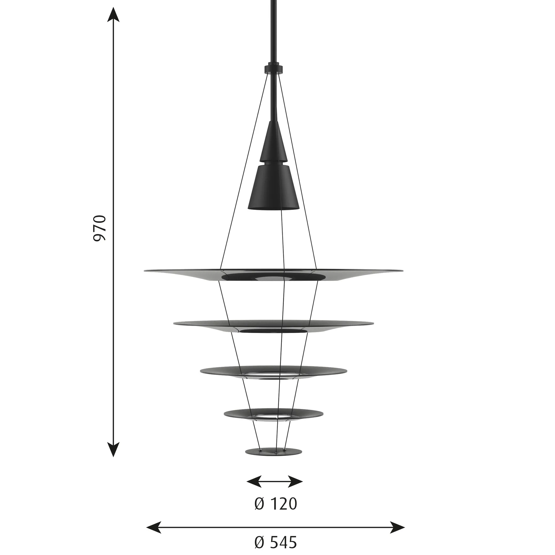 Candeeiro suspenso Enigma 545, Preto Louis Poulsen