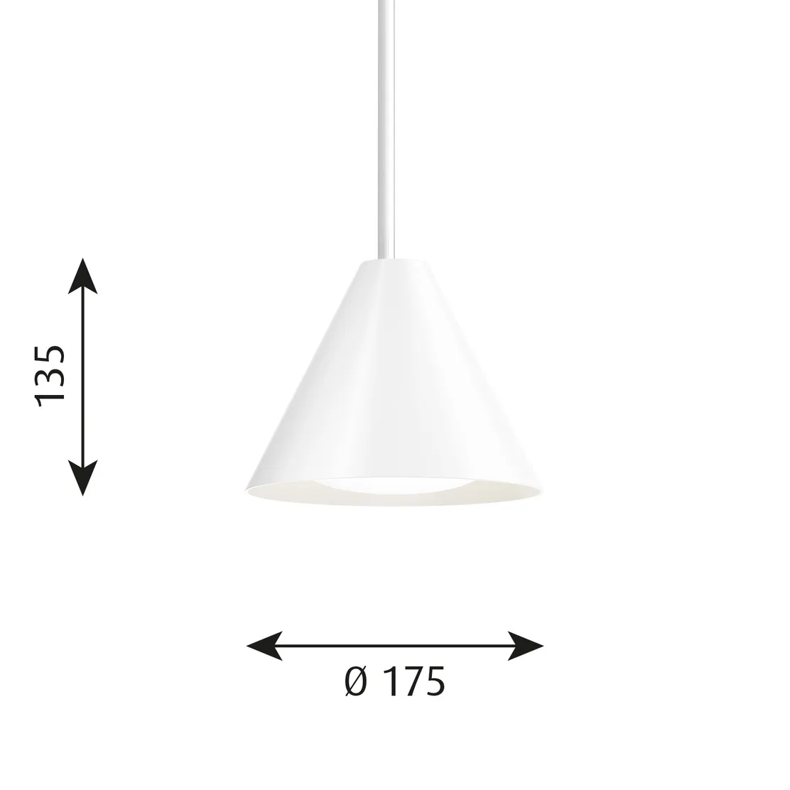 Candeeiro suspenso Keglen Ø17,5 cm, Branco Louis Poulsen