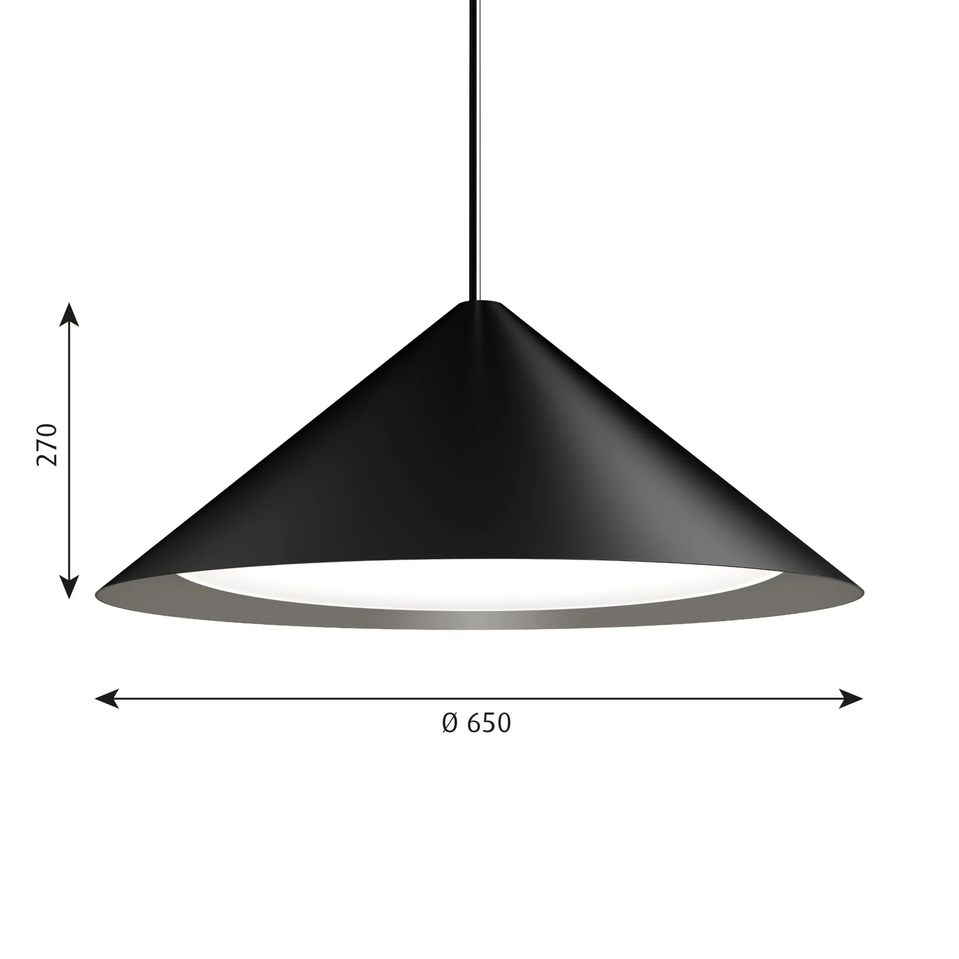 Candeeiro suspenso Keglen Ø65 cm, Preto Louis Poulsen